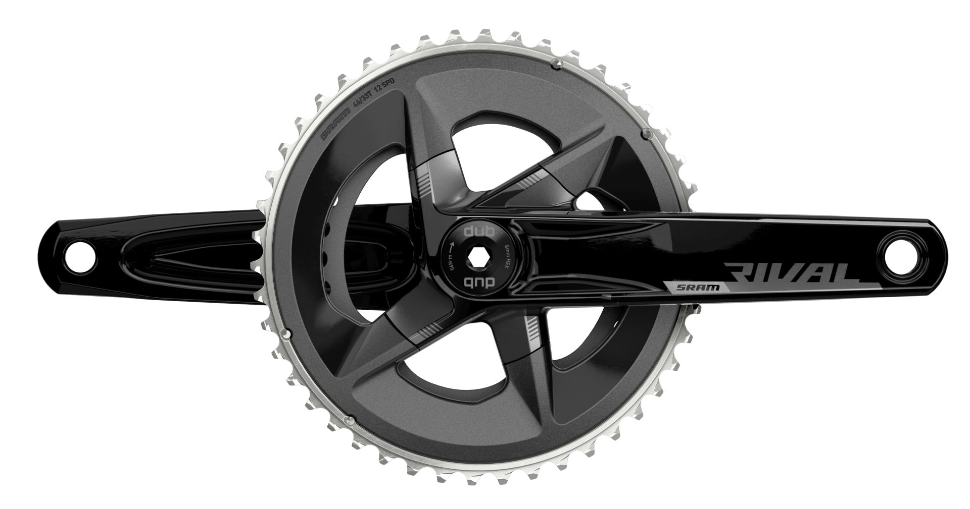 Sram Kurbel Rival D1 175mm 46 33z Dub107 Bcd Alu Schwarz Radsport Krapf